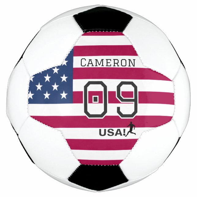 Bola De Futebol Patriotic American Athlete Shield Stars Stripes  (Frente)