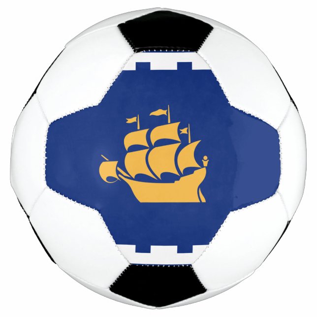 Bola De Futebol Patriotic Soccer Ball with Flag of Quebec City (Frente)