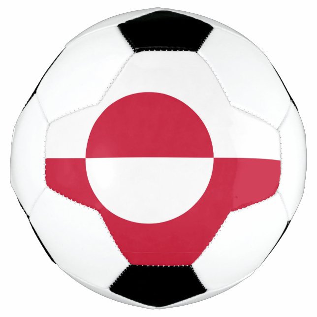 Bola de Futebol Patriótica com Bandeira da Groelân (Frente)