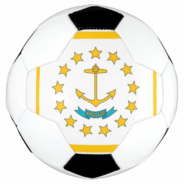 Bola de Futebol Patriótica com Bandeira da Ilha Rh (Frente)