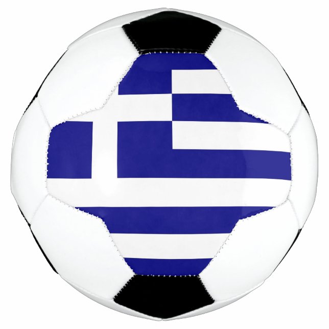 Bola de Futebol Patriótica com Bandeira de Grécia (Frente)