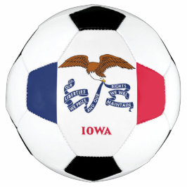 Bola de Futebol Patriótica com Bandeira de Iowa, E