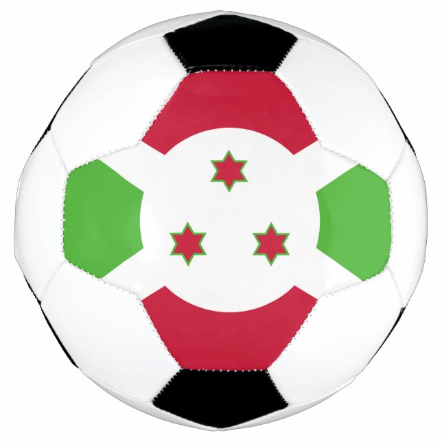 Bola de Futebol Patriótica com Bandeira do Burundi (Frente)