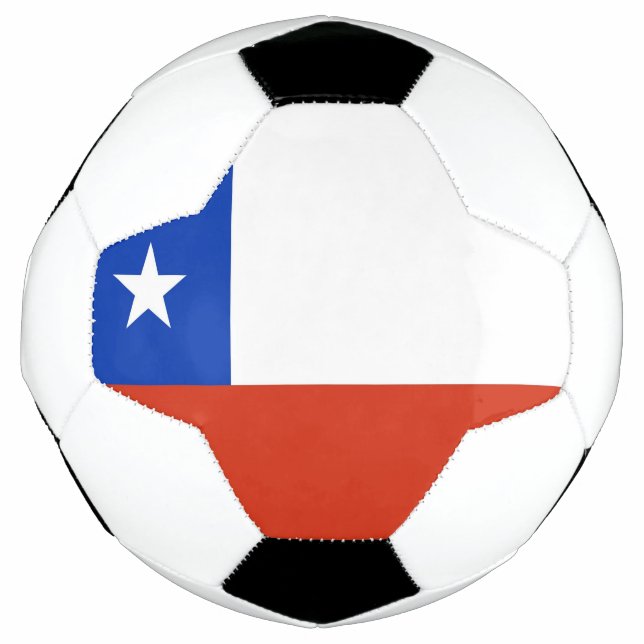 Bola de Futebol Patriótica com Bandeira do Chile (Frente)