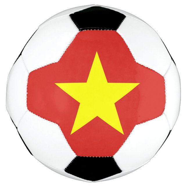 Bola de Futebol Patriótica com Bandeira do Vietnã (Frente)
