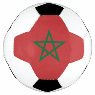 Bola de futebol patriótica com bandeira marroquina
