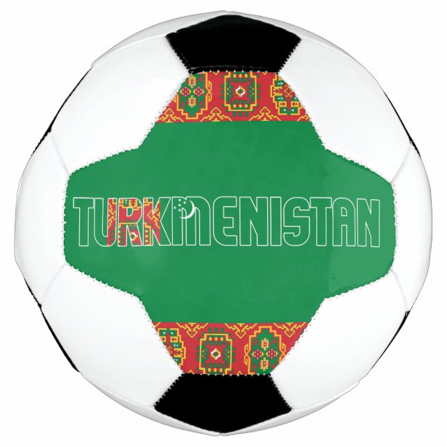 Bola De Futebol Patriótico Adorável da Bandeira do Turquemenistão (Frente)