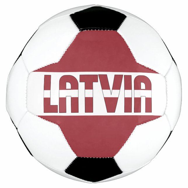 Bola De Futebol Patriótico Adorável de Bandeira da Letónia (Frente)