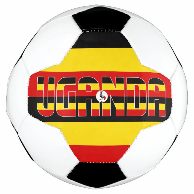 Bola De Futebol Patriótico de Bandeira do Uganda (Frente)
