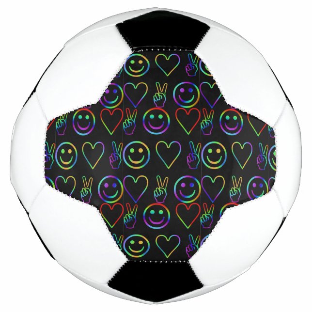 BOLA DE FUTEBOL PAZ, AMOR E FELICIDADE (Frente)