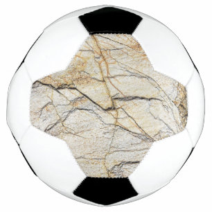 Bola De Futebol Pedra de Mármore Texturizada Marrom e Preta