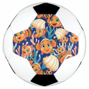 Bola De Futebol Peixe palhaço Desenho animado Fofo Família Subaquá