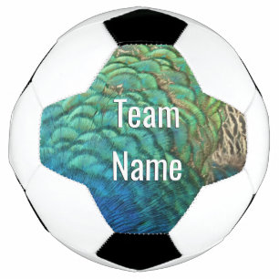Bola De Futebol Penas de Pavão I Desenho Abstrato Colorido da Natu