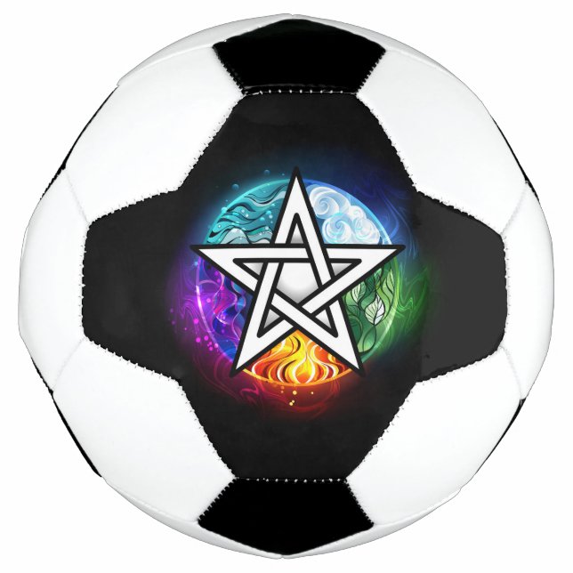 Bola De Futebol Pentagrama do Wiccan (Frente)