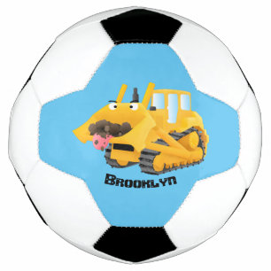 Bola De Futebol Personagem de desenho animado de bulldozer amarelo