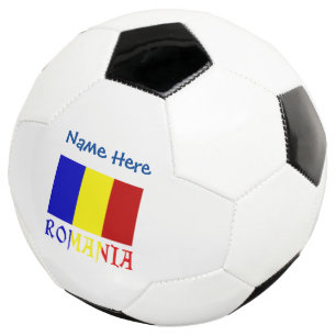 Bola De Futebol Personalização Azul da bandeira romena e romena
