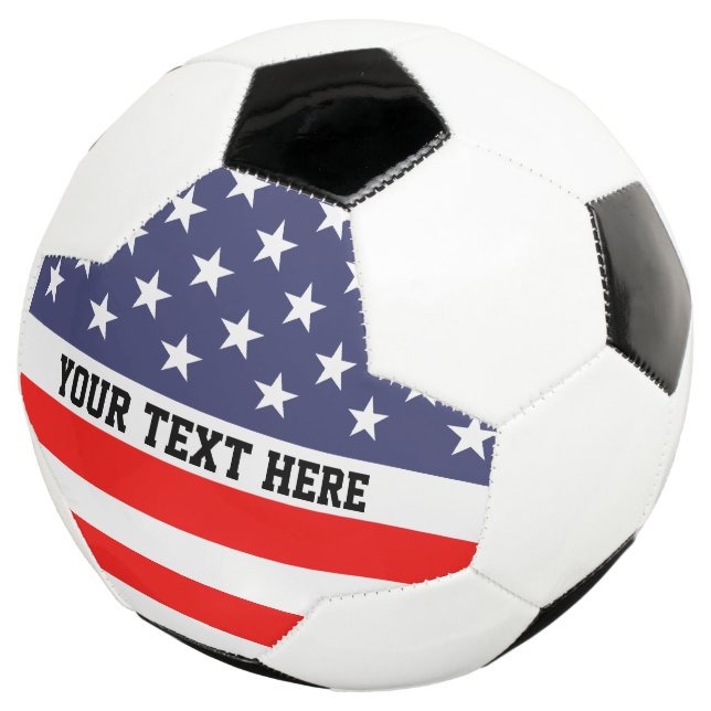 Bola de futebol personalizada com bandeira america (Três quartos)
