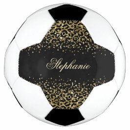 Bola de Futebol Personalizada Preto Dourado Estamp