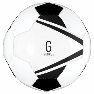 Bola de Futebol Personalizada Preto e Branco Monog