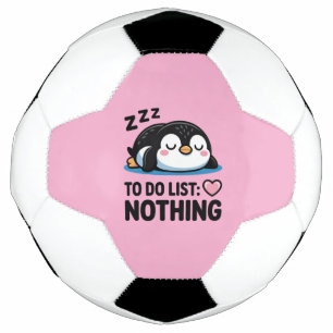 Bola De Futebol pinguim fofo dormindo, lista de tarefas nada