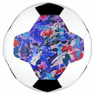 Bola De Futebol Pintura abstrato azul-branca