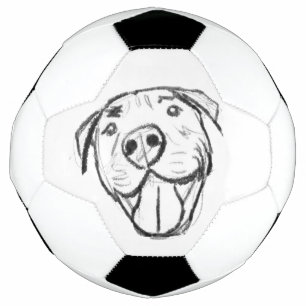 Bola De Futebol pitbull desenhando simples cão amante branco preto