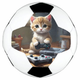 Bola De Futebol "Pixel Paws: The Gamer Kitten in Action"