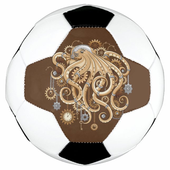 Bola De Futebol Polvo Steampunk Retro Fantasia Mecânica (Frente)