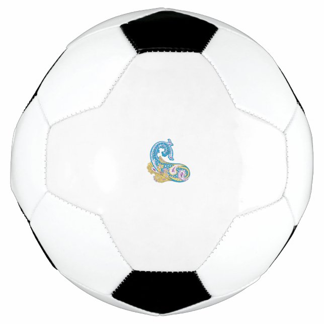 Bola De Futebol Ponto, Sherpa Blue, Ouro Design (Frente)