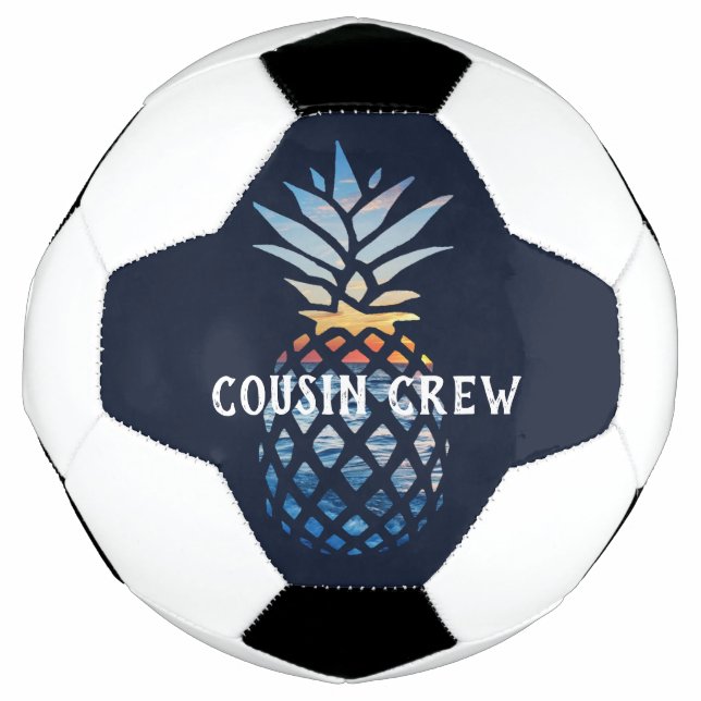 Bola De Futebol Pôr do Sol Tropical Personalizado Abacaxi (Frente)