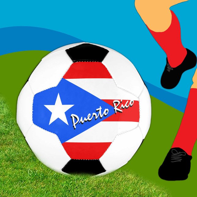 Bola De Futebol Porto Rico e Porto Rico Bandeira / Esportes (Criador carregado)