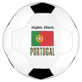 Bola De Futebol Portugal e Bandeira Portuguesa com o Seu Nome Fute