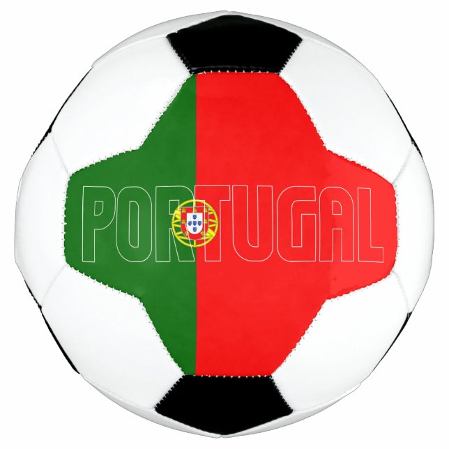 Bola De Futebol Portugal Inscrição Bandeira Vermelha Patriótica  (Frente)