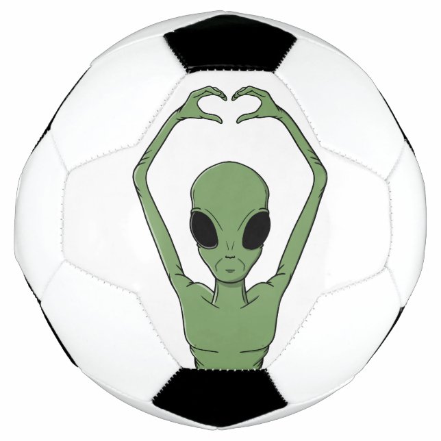 Bola De Futebol Pose do Coração Alien (Frente)