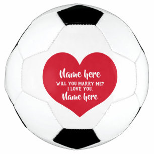 Bola De Futebol Proposta de coração vermelho