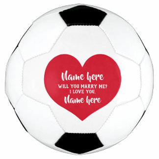 Bola De Futebol Proposta de coração vermelho