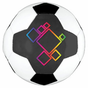 Bola De Futebol Quadrados coloridos incríveis em preto nº 1