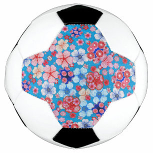 Bola De Futebol Quirimen Floral em Cascata Azul