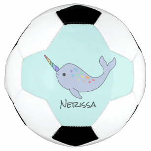 Bola De Futebol Rainbow Narwhall Nome Soccer Ball