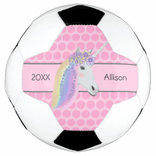 Bola De Futebol Raparigas Personalizadas do Arco-Íris Rosa,
