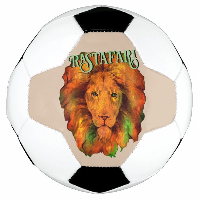 Bola De Futebol Rastafari (Leão Reggae Rastafariano) (Frente)
