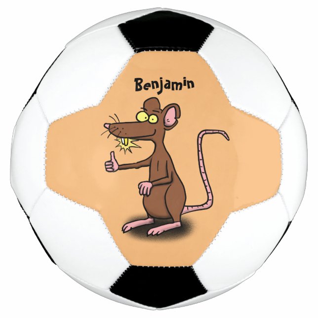 Bola De Futebol Rato castanho-bonito deita um desenho animado (Frente)