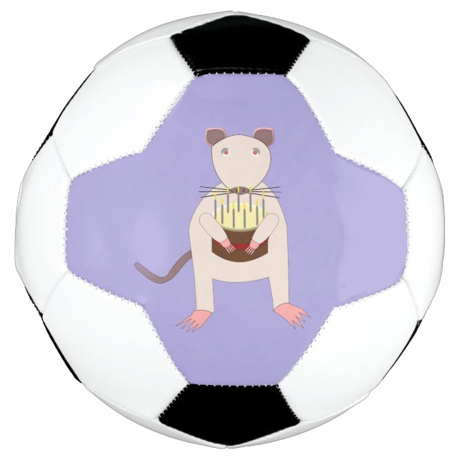 Bola De Futebol Rato Siamês com Bolo de Aniversário (Frente)