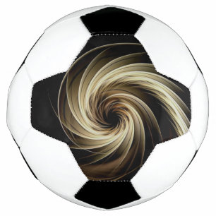 Bola De Futebol Redemoinho Dourado Sobre Preto