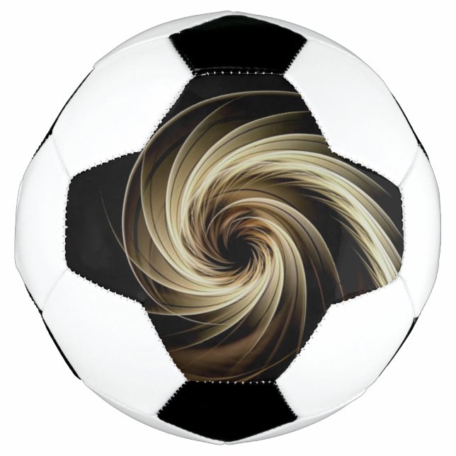 Bola De Futebol Redemoinho Dourado Sobre Preto (Frente)