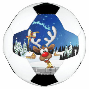 Bola De Futebol Rena divertida espiando Meme de Natal