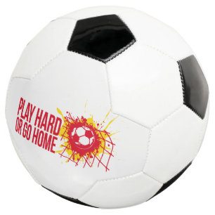 Bola De Futebol Reproduzir duro ou ir para casa com o texto gráfi