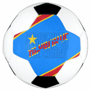 Bola De Futebol República Democrática do Congo Bandeira Tricolor 