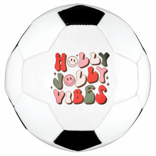 Bola De Futebol Retro Natal Holly Jolly Vibes Feriados de Trendy