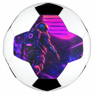 Bola De Futebol Retro Synthwave Astronauta Cyberpunk Futebol Espac